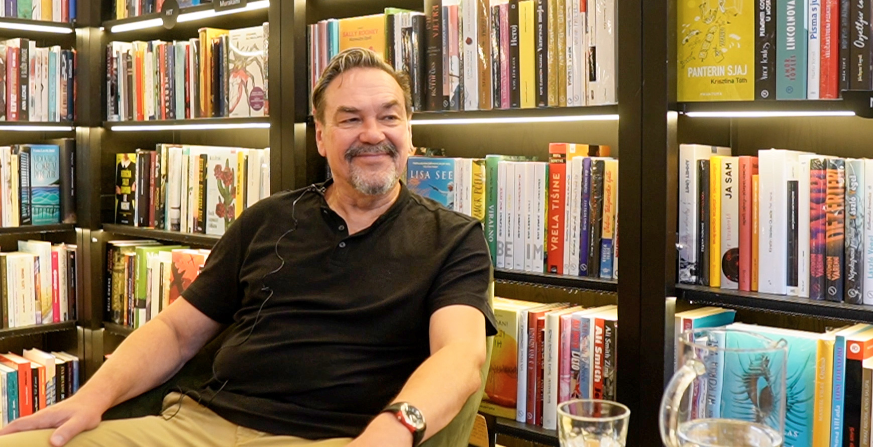 Yuri Andrukhovych at at the Fraktura bookstore in Zagreb, Croatia.